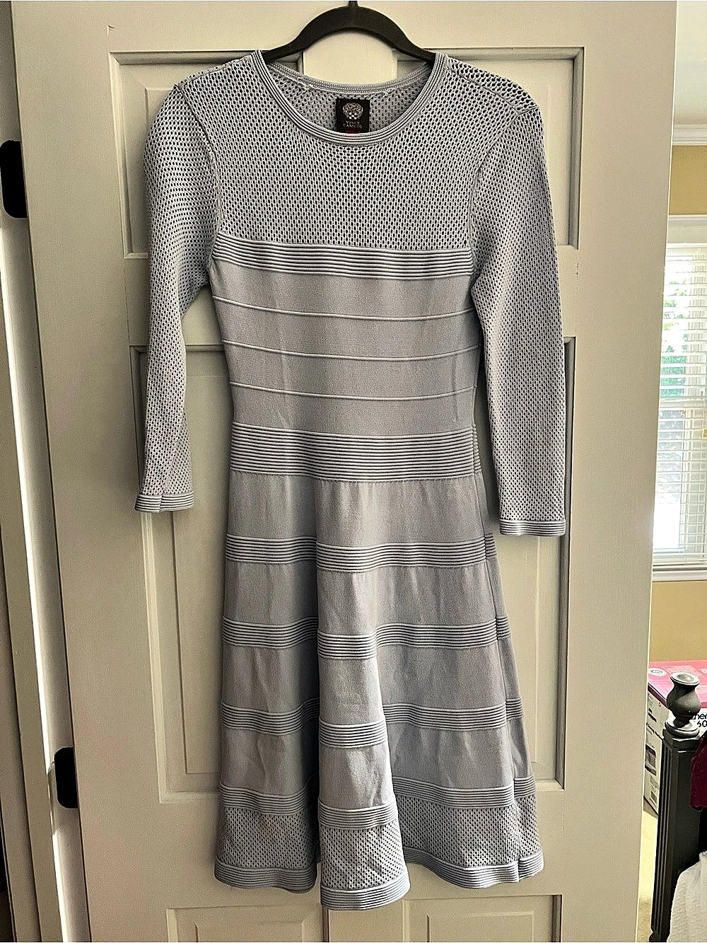 Vince Camuto Women's Gray Geometric Midi Dress